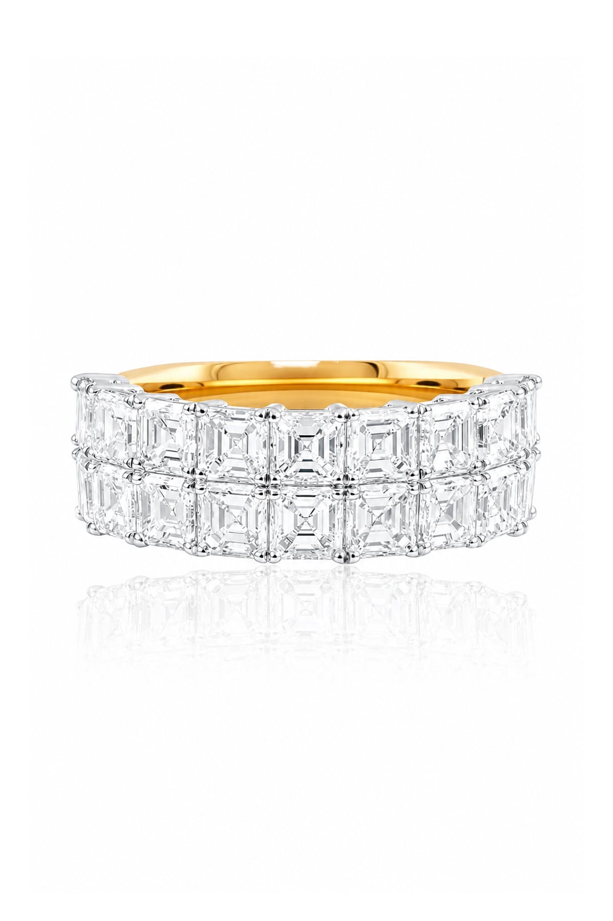 4.46 Carat Double Row Asscher Cut Diamond Ring from LeGassick Jewellery.
