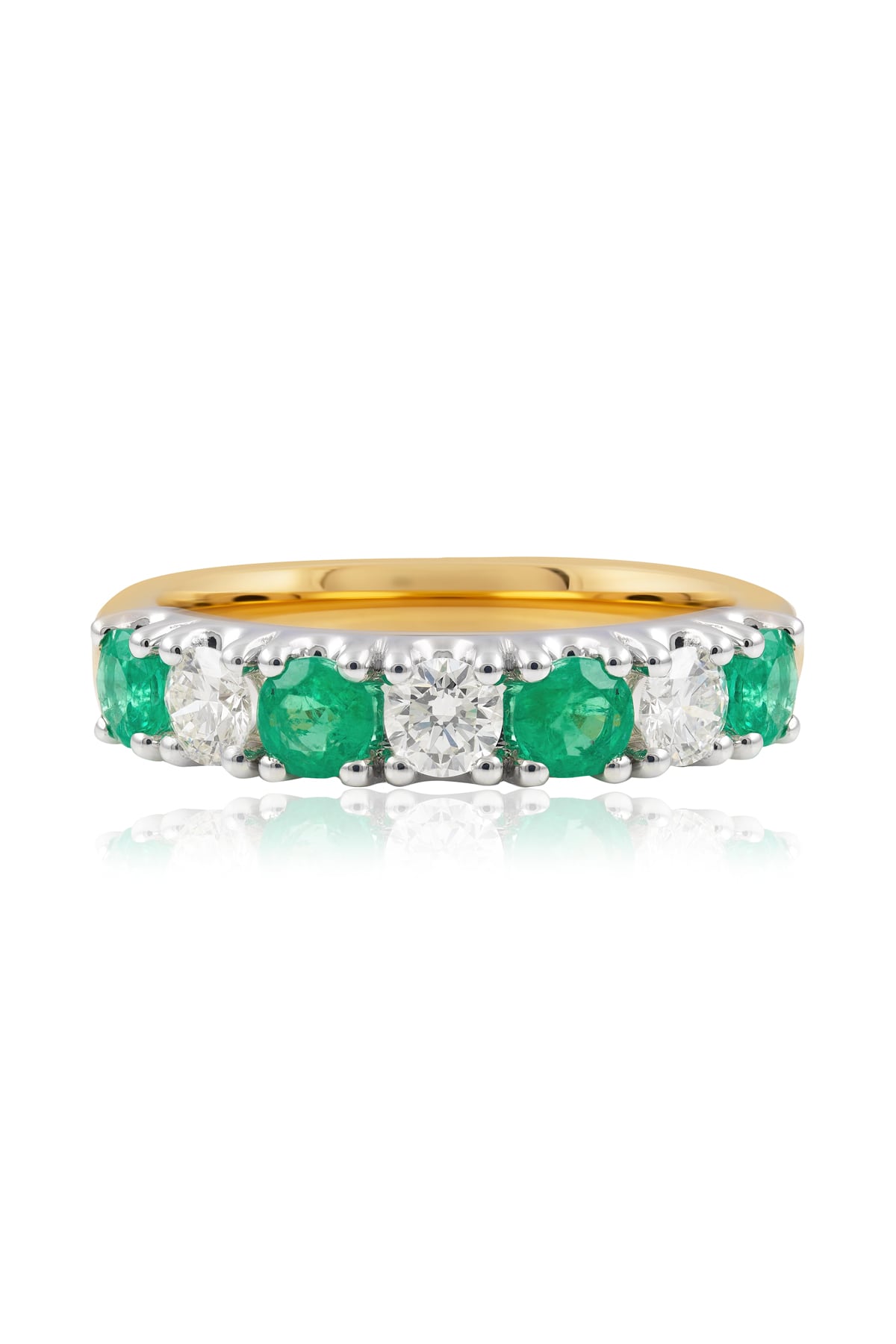 Emerald And Diamond Ring in 18 Carat Yellow And White Gold from LeGassick Jewellery.