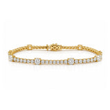 Emmy... 5.90ct Cushion & Round Lab Grown Diamond Tennis Bracelet in Yellow Gold