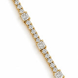 Emmy... 5.90ct Cushion & Round Lab Grown Diamond Tennis Bracelet in Yellow Gold