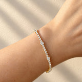 Emmy... 5.90ct Cushion & Round Lab Grown Diamond Tennis Bracelet in Yellow Gold