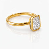 Eva... 1.50 Carat Radiant Cut Lab Diamond Ring In 18ct Yellow Gold