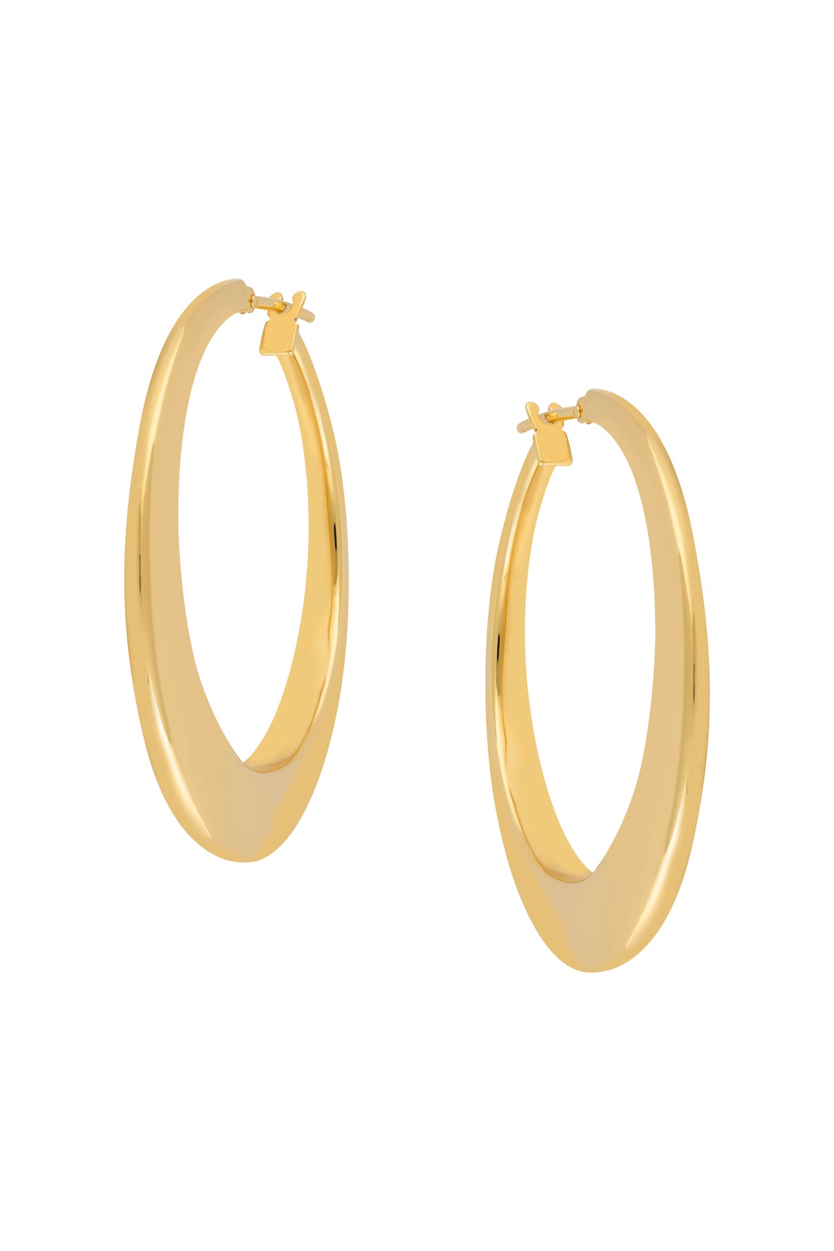 18 Carat Gold Graduated Flat Tube Earrings from LeGassick Jewellery.