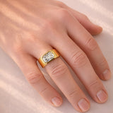 Harry... 5 Carat Radiant Cut Bezel Set Lab Grown Diamond Wide Ring