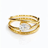 Hayden... Pear Cut Lab Grown Diamond Open Wrap Ring