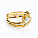 Hayden... Pear Cut Lab Grown Diamond Open Wrap Ring