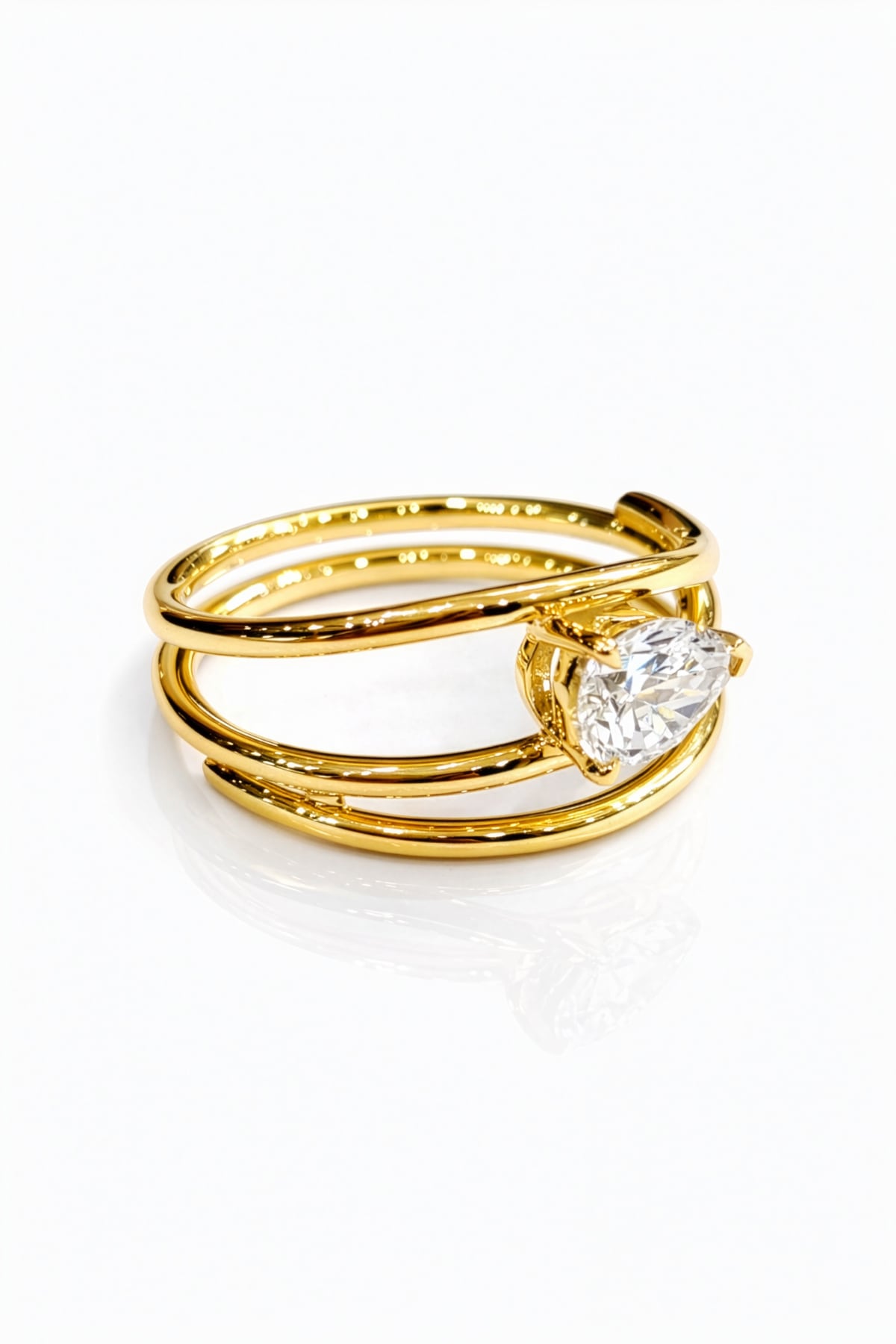 Hayden... Pear Cut Lab Grown Diamond Open Wrap Ring
