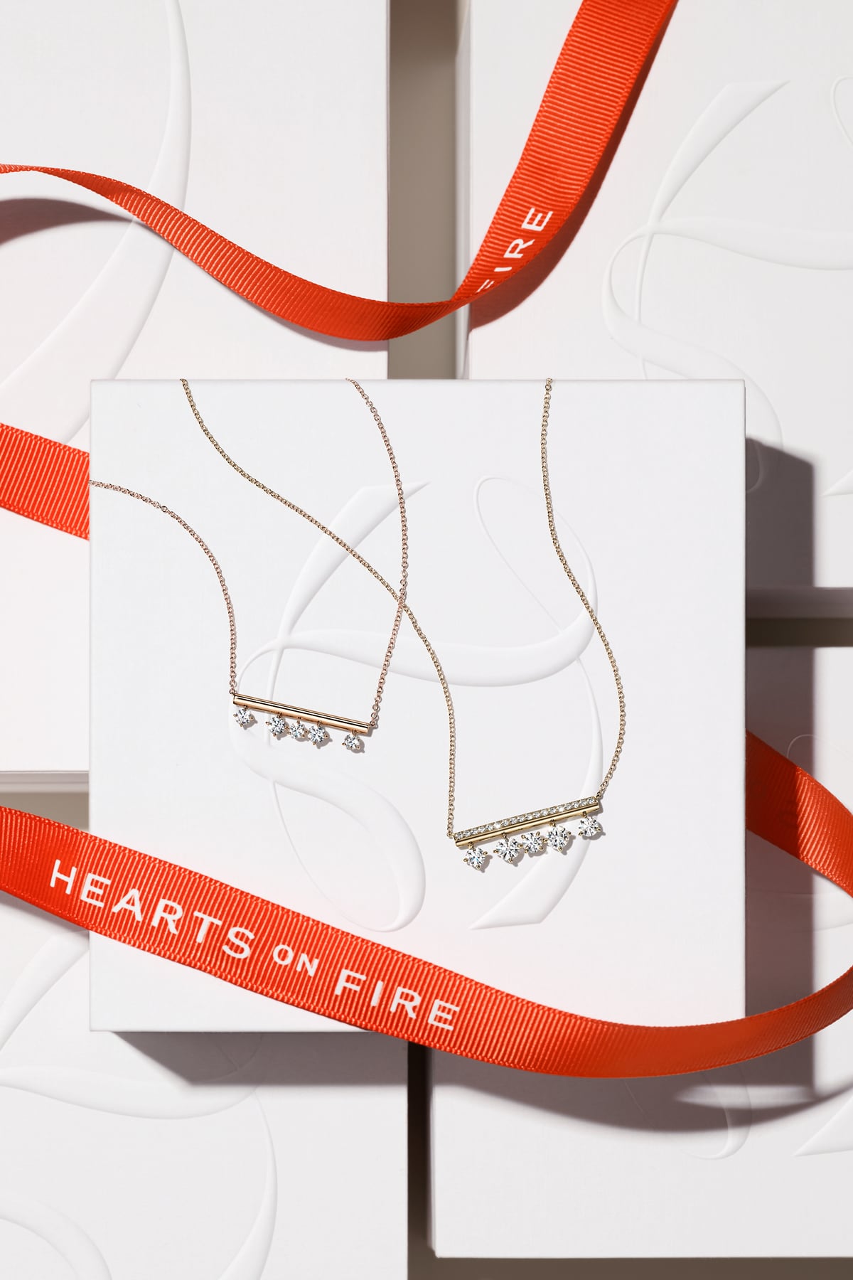 Barre Floating Diamond Pave Pendant Necklace from Hearts On Fire from LeGassick Jewellery Gold Coast, Australia.