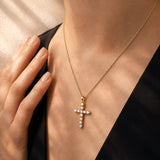 Helen... 1.00ct Lab Grown Diamond Cross Pendant in 18ct Yellow Gold