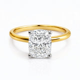 Julie... Long Cushion Cut Lab-Grown Diamond Ring In Two-Tone 18ct Gold