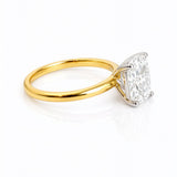 Julie... Long Cushion Cut Lab-Grown Diamond Ring In Two-Tone 18ct Gold