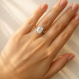 Julie... Long Cushion Cut Lab-Grown Diamond Ring In Two-Tone 18ct Gold