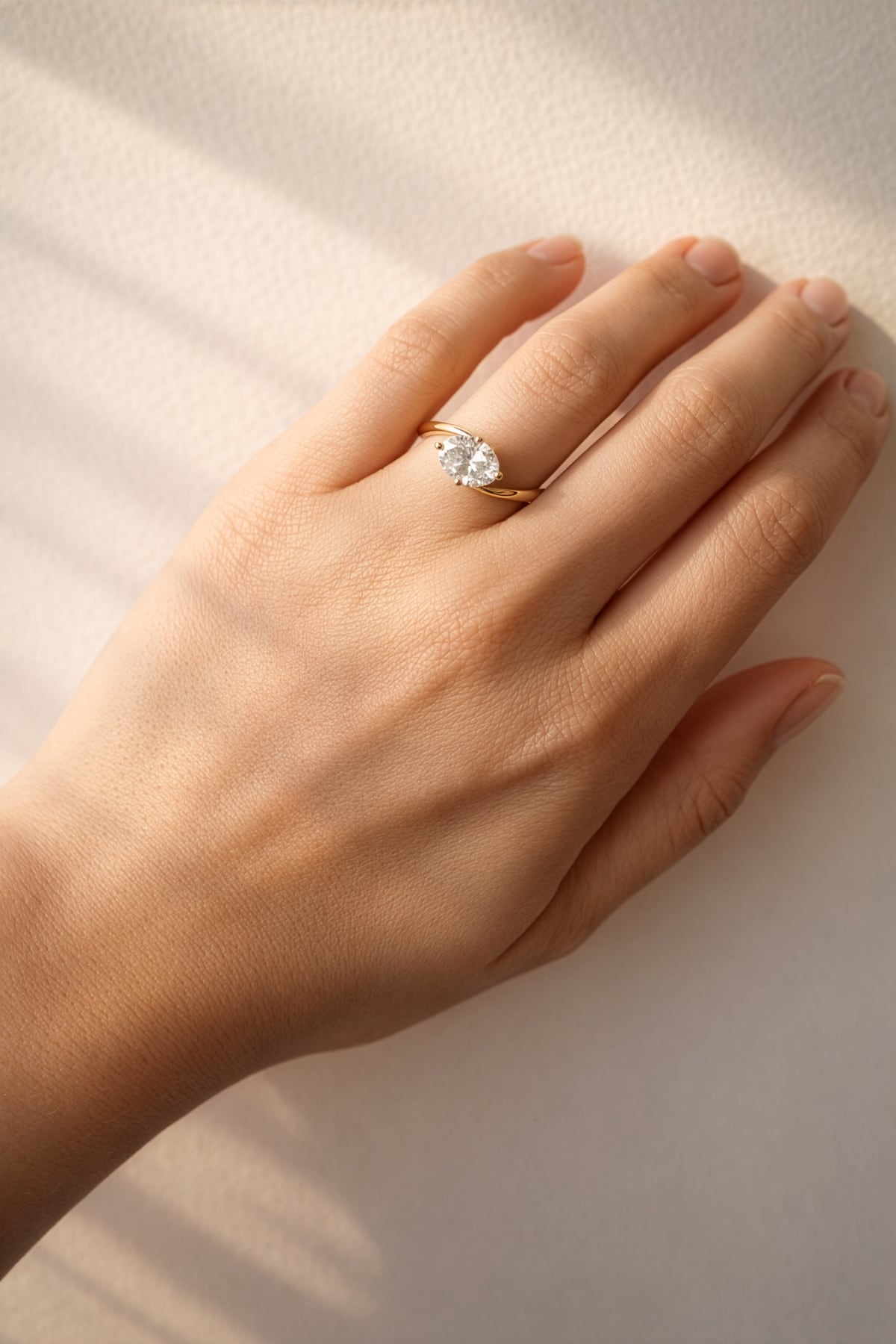 Katie... 1.50 Carat Oval Cut Lab-Grown Diamond Offset Ring