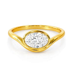 Kirsten... 1.0 Carat Oval Cut Lab Diamond Bezel Set Ring from The Madison Collection on a white background