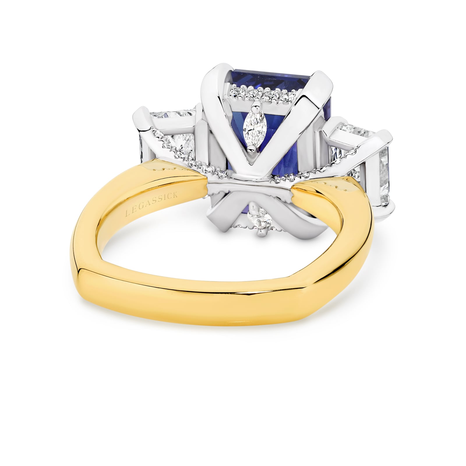 Layla is a 7.43ct emerald cut natural tanzanite and diamond ring. She was designed and handcrafted by LeGassick's Master Jewellers, Gold Coast, Australia.