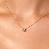 Lucy… 0.25ct Oval Lab Diamond Pendant With 9ct Gold Chain