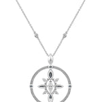 Diamond Marquise Circle Pendant In 18 Carat White Gold from LeGassick Jewellers.