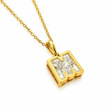 Millie... Lab Grown Diamond Letter M Pendant in Yellow Gold