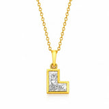 Millie... Lab Grown Diamond Letter L Pendant in Yellow Gold