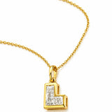 Millie... Lab Grown Diamond Letter L Pendant in Yellow Gold