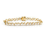 Naomi... 9 Carat Fancy Bezel Set Lab Grown Diamond Bracelet in Yellow Gold