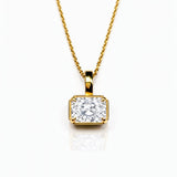 Natalie... Bezel Set Radiant Cut Lab Grown Diamond Pendant
