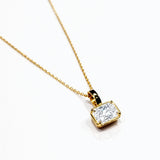Natalie... Bezel Set Radiant Cut Lab Grown Diamond Pendant