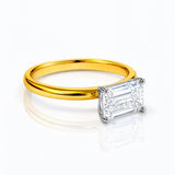 Olivia... East West Emerald Cut Lab Grown Diamond Ring