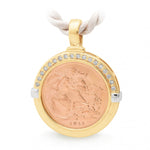 9ct Yellow Gold Sovereign Coin And Diamond Pendant from LeGassick