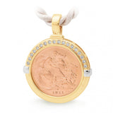 9ct Yellow Gold Sovereign Coin And Diamond Pendant from LeGassick