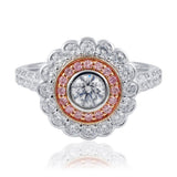 Pink & White Diamond Ring In White & Rose Gold from LeGassick Jewellery, Gold Coast, Australia.