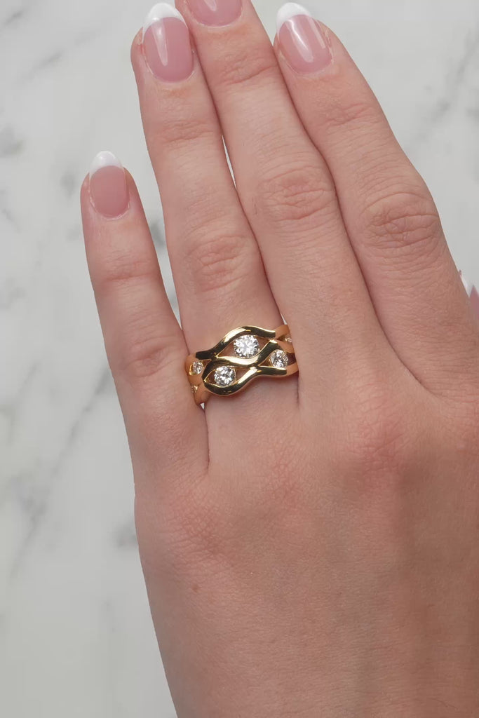 18ct Yellow Gold Six-Stone Diamond Ring from LeGassick.