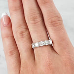 Lady wearing a 5-Stone Diamond Ring in 18ct Yellow & White Gold