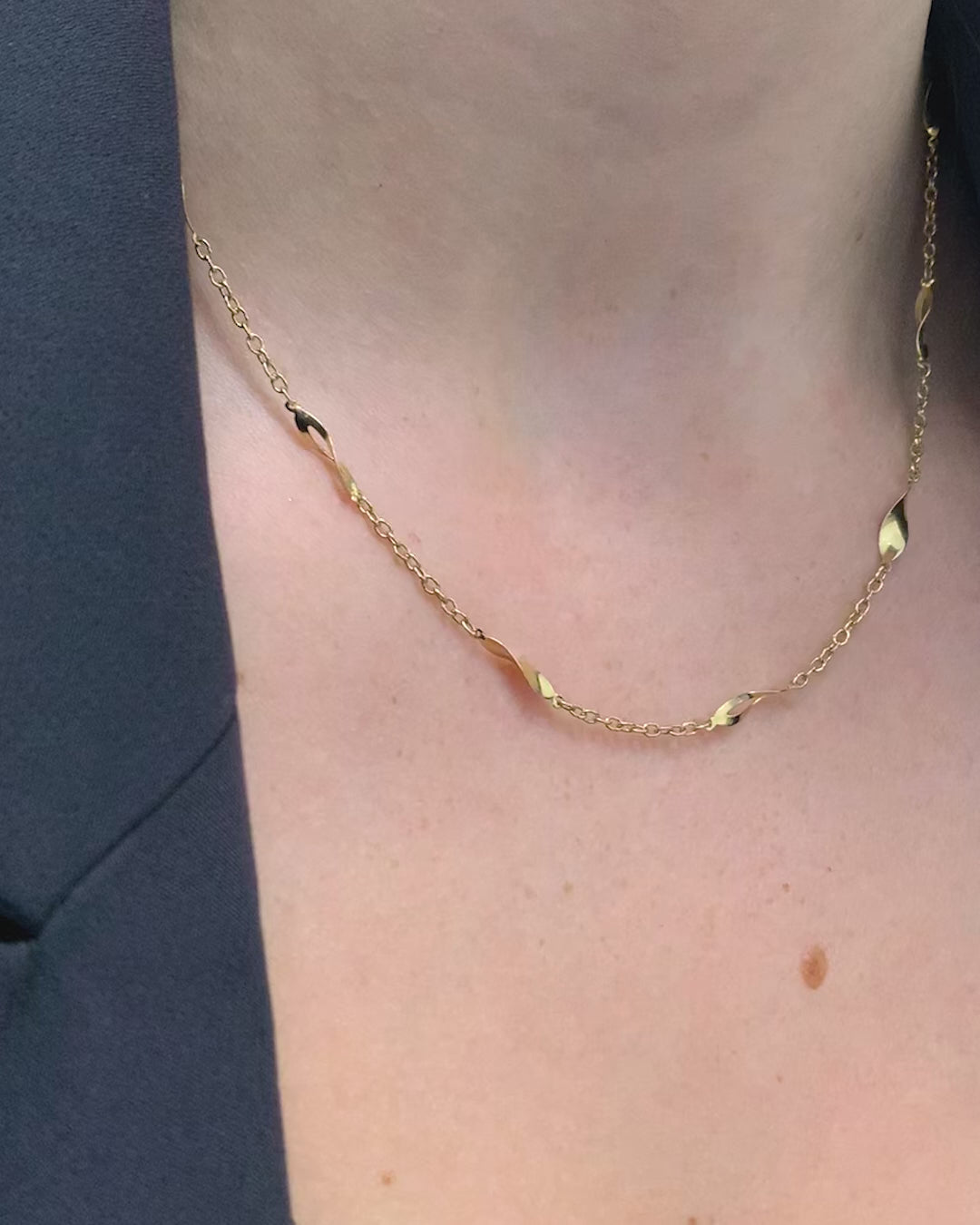 Yellow Gold Alternating Chain with Heavy Diamond Shapes Necklet from LeGassick Jewellery, Gold Coast, Australia.