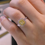 White and Yellow Gold Radiant Yellow Diamond Ring from LeGassick Jewellery, Gold Coast, Australia.