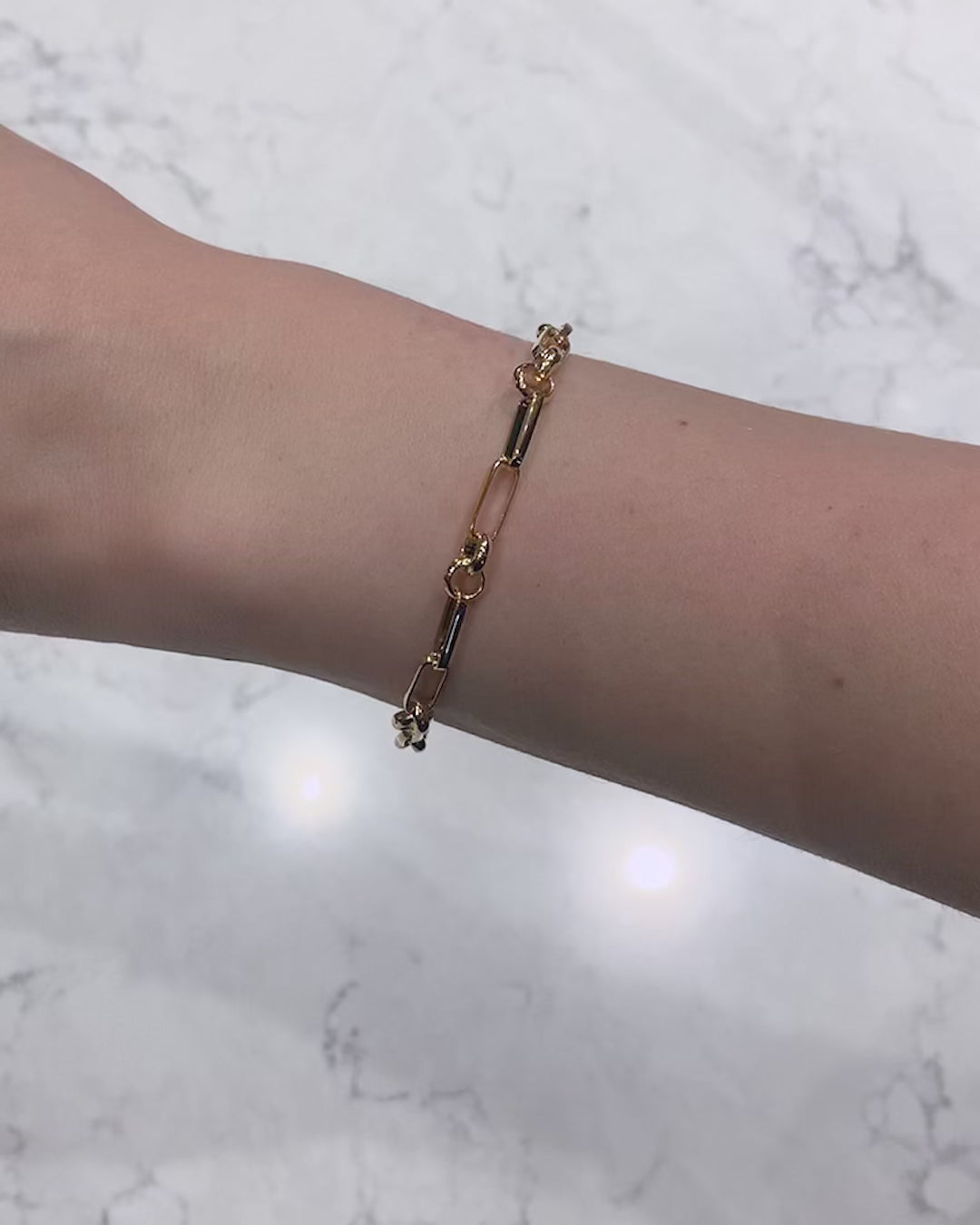 Yellow Gold Solid Squared Paperclip & Belcher 19cm Bracelet from LeGassick Jewellery, Gold Coast, Australia.