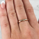 Lady wearing a Hammer Set Diamond Ring In Rose Gold
