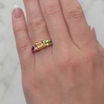 Radiant Multi-Gemstone Dress Ring in 9ct Yellow Gold from LeGassick.