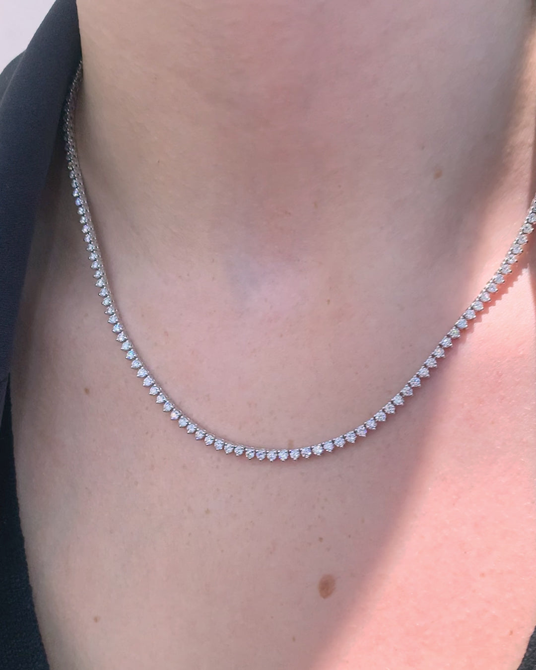 Diamond Tennis Necklace In 9 Carat White Gold from LeGassick Jewellery, Gold Coast, Australia.