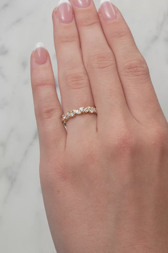Marquise & Round Brilliant Diamond Ring In 18ct Yellow Gold from LeGassick