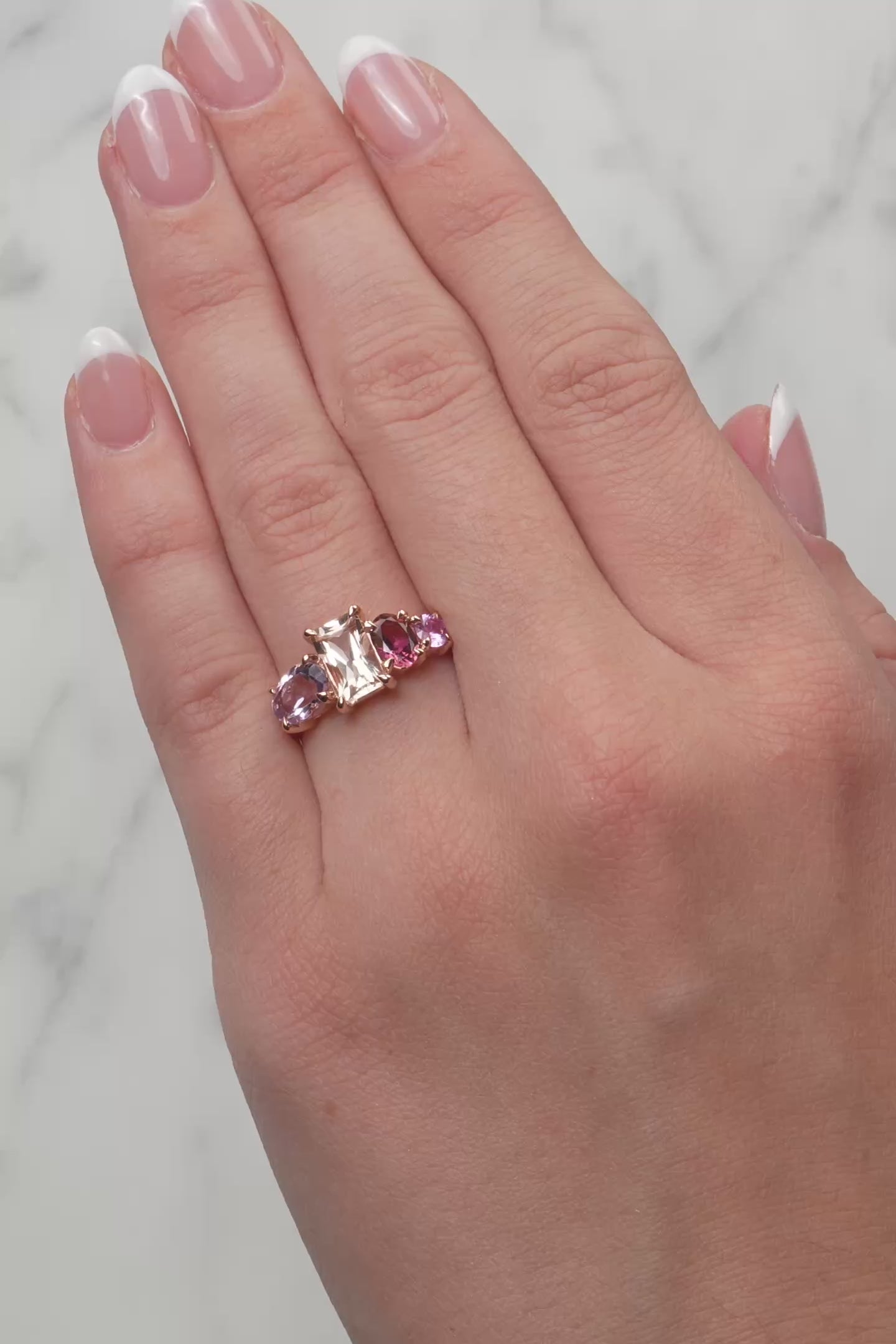 Multi Gemstone Dress Ring In Rose Gold from LeGassick.