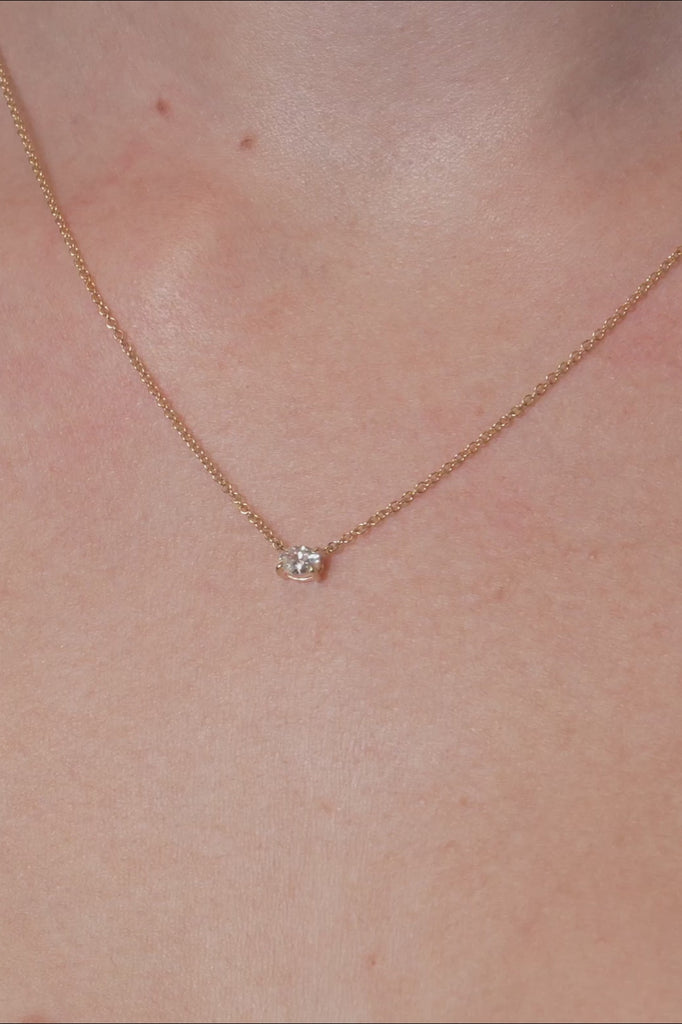 Lucy… 0.25ct Oval Lab Diamond Pendant With 9ct Gold Chain from The Madison Collection.
