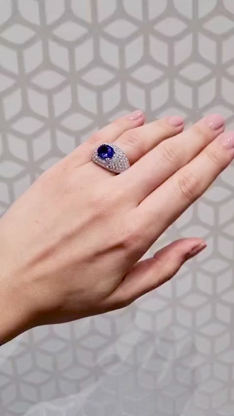 Tanzanite and Diamond Ring Set In Two Tone Gold available from LeGassick Jewellery, Gold Coast, Australia. Showrooms at Pacific Fair and Runaway Bay Centre.