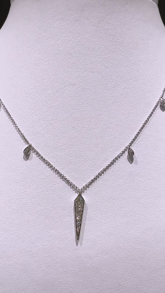 Teardrop Shaped Fancy Diamond Pendant In White Gold from LeGassick.