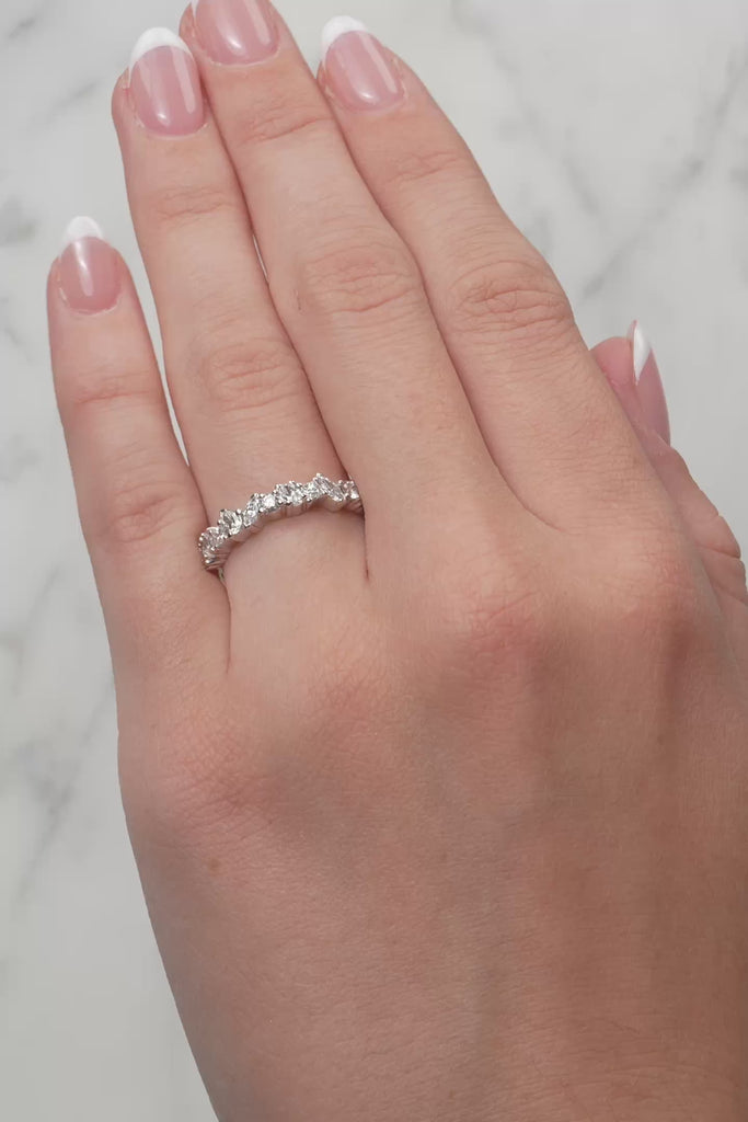 Mixed Fancy Cut Diamond Wedding Ring in Yellow & White Gold from LeGassick