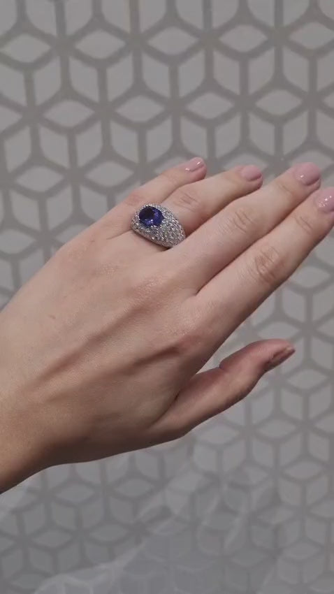 Tanzanite and Diamond Ring Set In Two Tone Gold available from LeGassick Jewellery, Gold Coast, Australia. Showrooms at Pacific Fair and Runaway Bay Centre.