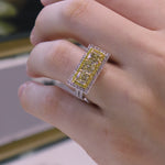 Cushion-Cut Fancy Yellow And White Diamond Ring from LeGassick Jewellery Gold Coast.