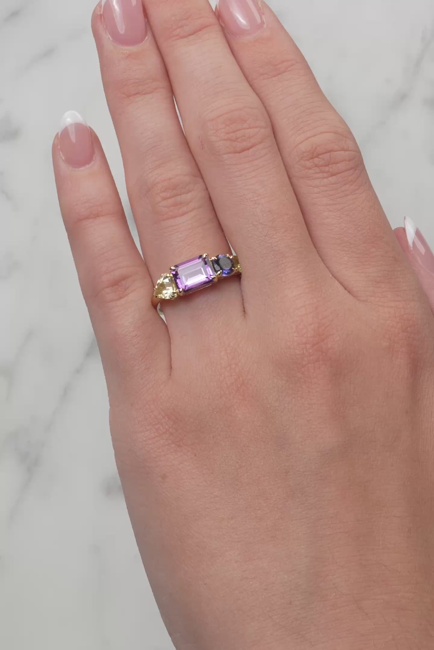 Vibrant Multi-Gemstone Dress Ring in 9ct Yellow Gold from LeGassick.
