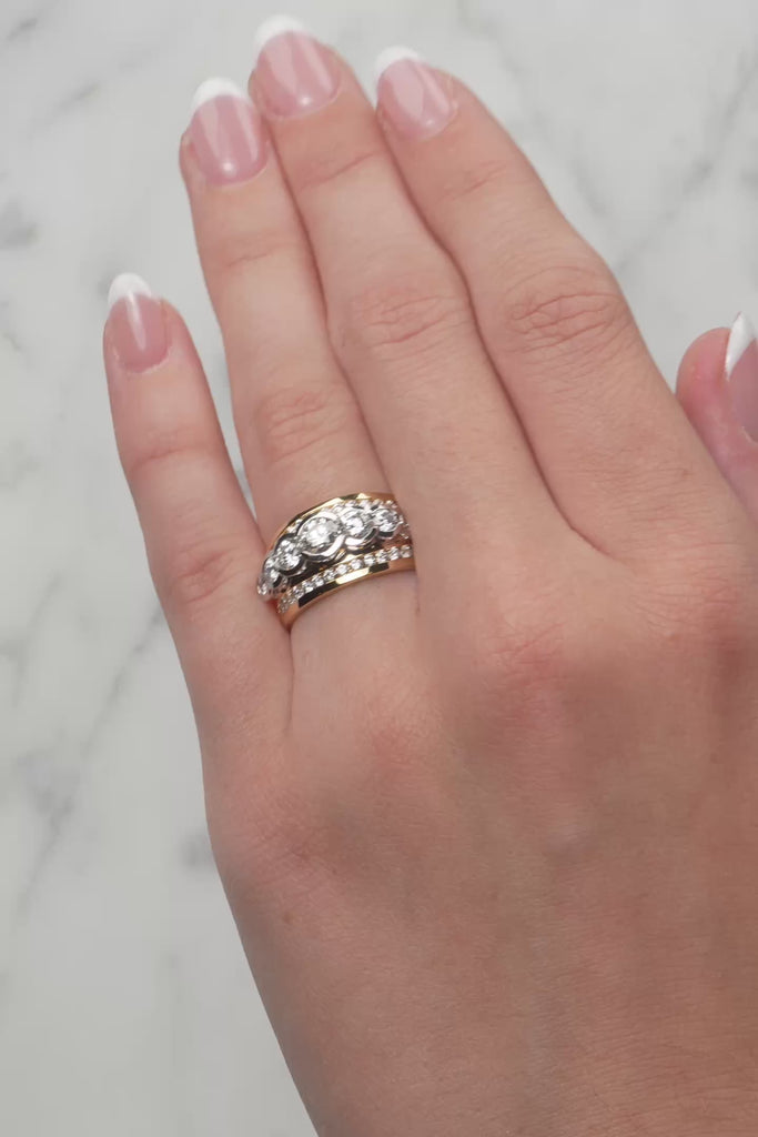 18ct Two-Tone Gold Diamond Ring – 1.50ct Round Brilliant Cut from LeGassick.