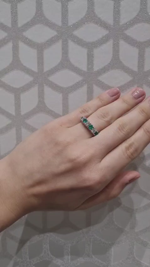 Emerald And Diamond Ring in 18 Carat Yellow And White Gold from LeGassick Jewellery.